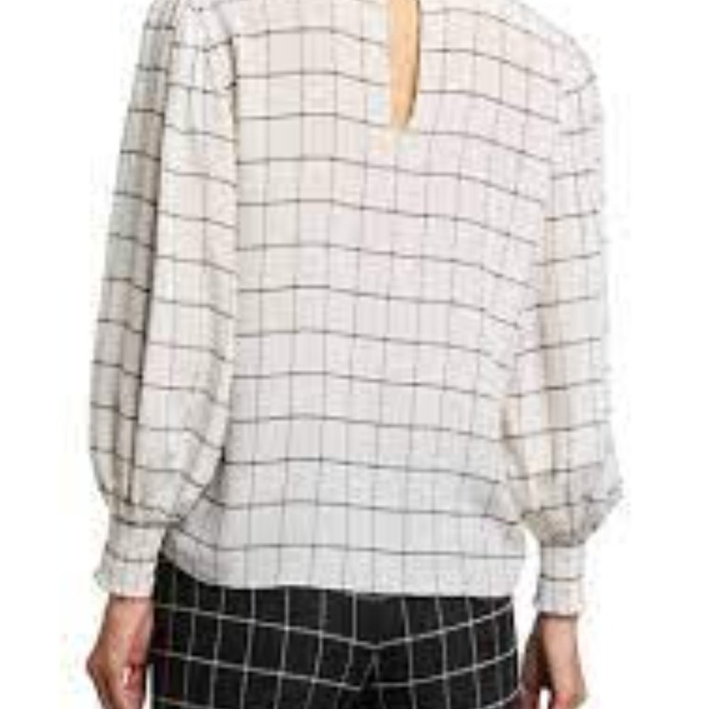 BNWT ALICE + OLIVIA  Mallie Tie Neck Blouse - Picture 4 of 15